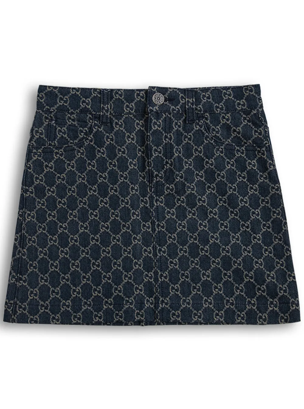 Gucci Kids GG Jacquard Denim Skirt