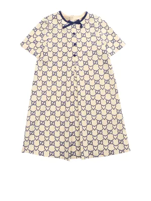 Gucci Kids Logo Embroidered Crewneck Dress