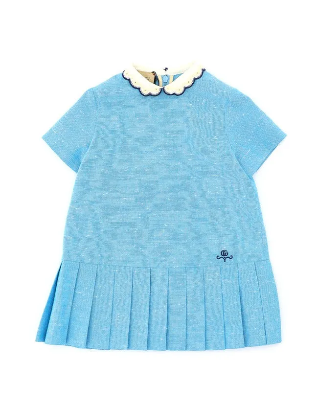 Gucci Kids Logo Embroidered Dress