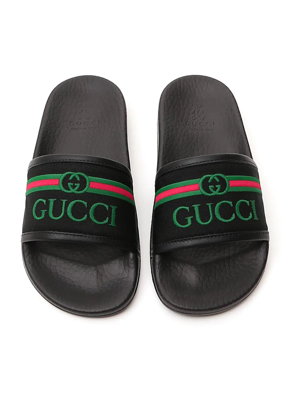 Gucci Kids Logo Embroidered Slides