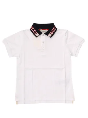 Gucci Kids Logo Stripe Polo Shirt
