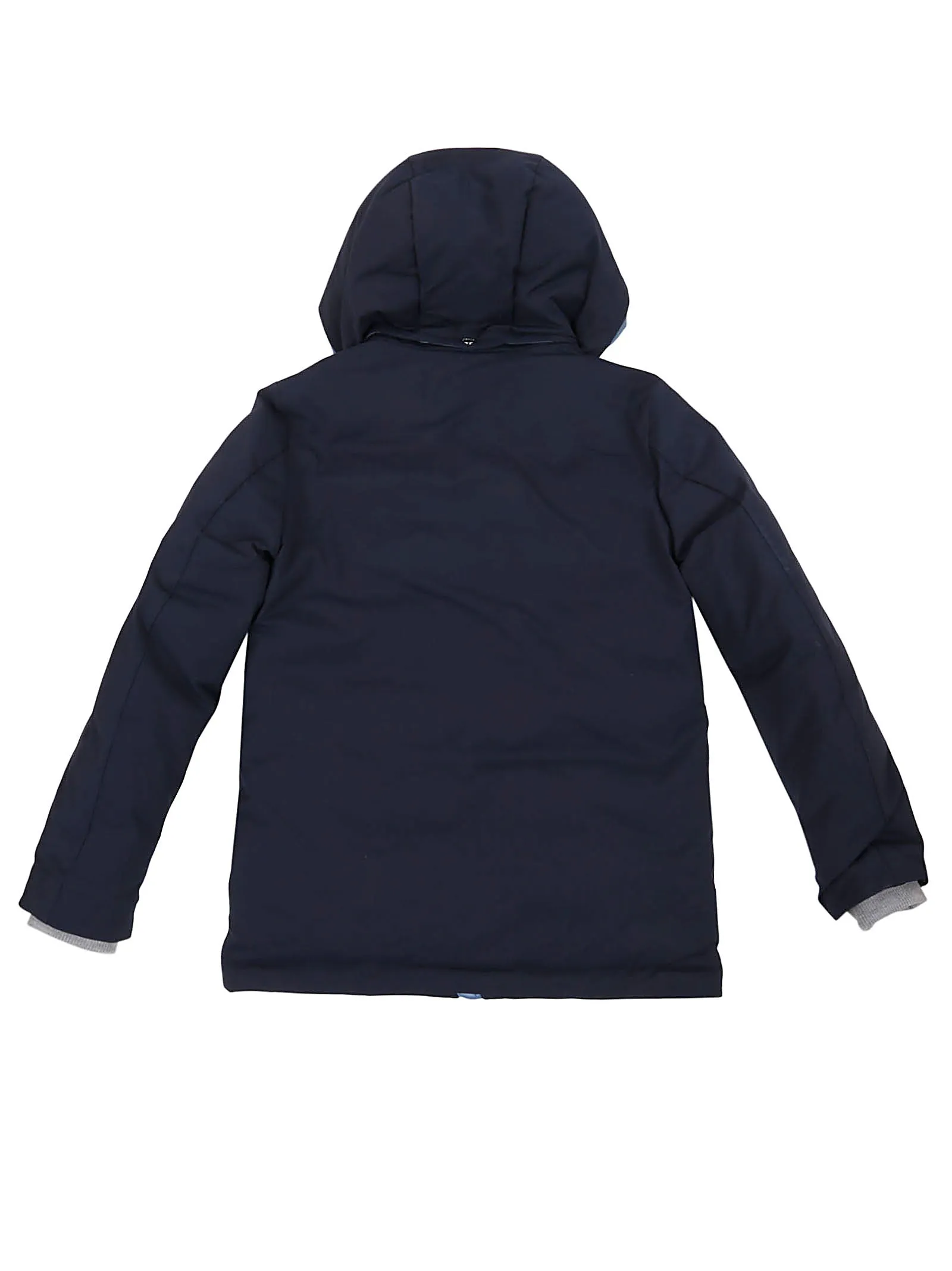 Herno Kids Contrast Detail Zipped Hooded Jacket