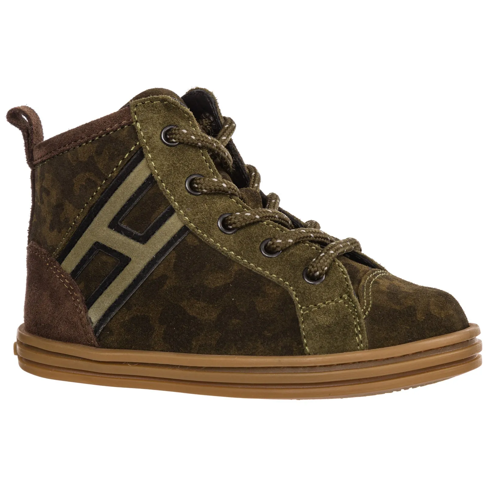 Hogan Kids Logo Detailed Lace-Up Sneakers