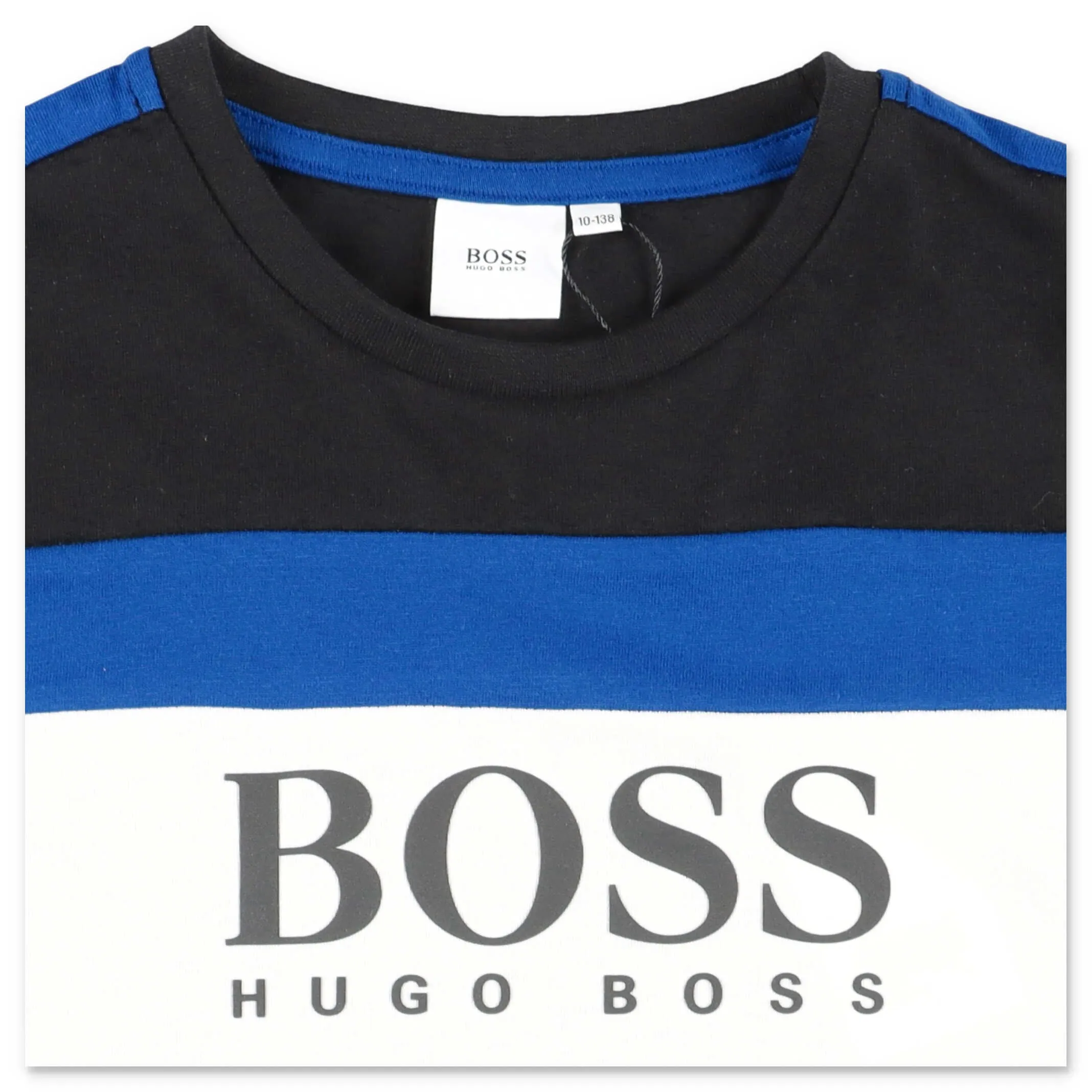 Hugo Boss Kids Logo Printed Colourblock Long Sleeve T-Shirt