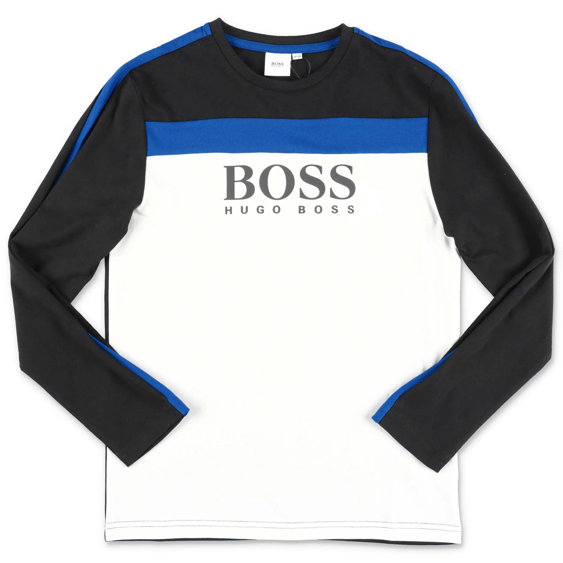 Hugo Boss Kids Logo Printed Colourblock Long Sleeve T-Shirt