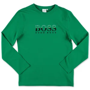 Hugo Boss Kids Logo Printed Long Sleeve T-Shirt