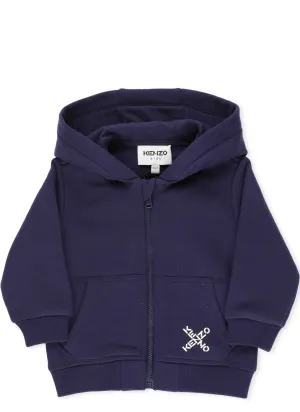 Kenzo Kids Logo Print Zip-Up Hoodie