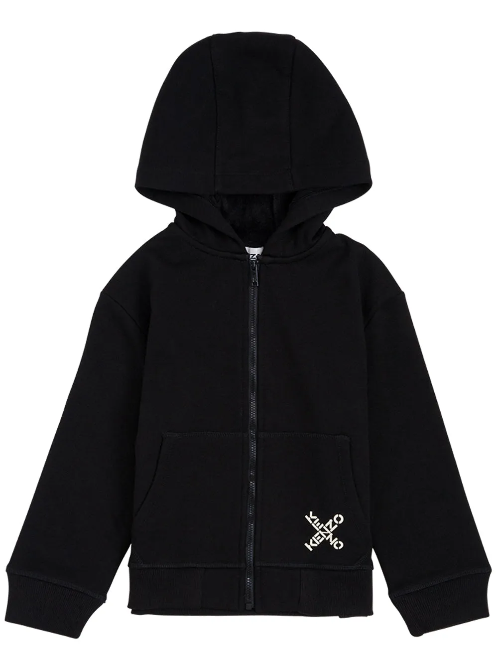 Kenzo Kids Logo Print Zipped Hoodie