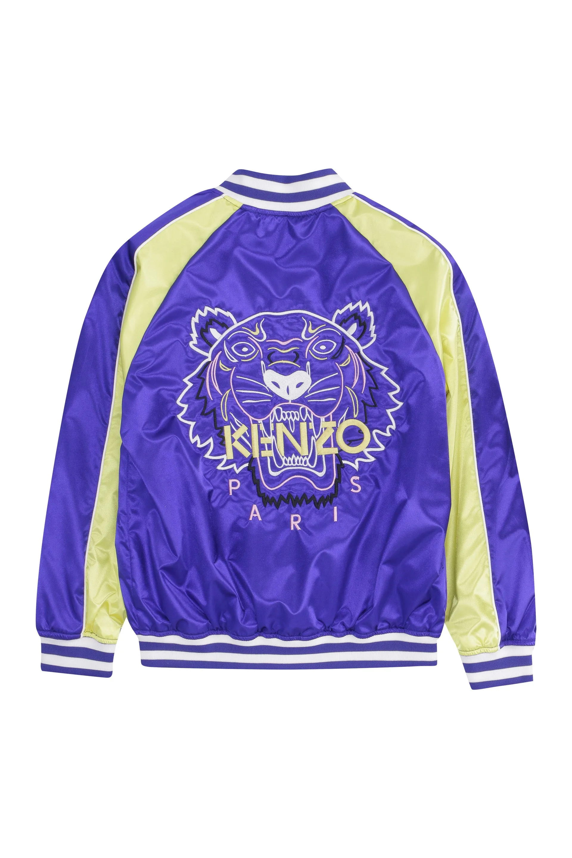 Kenzo Kids Tiger Embroidered Colour Block Varsity Jacket