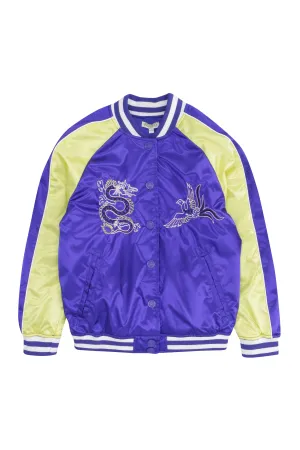 Kenzo Kids Tiger Embroidered Colour Block Varsity Jacket
