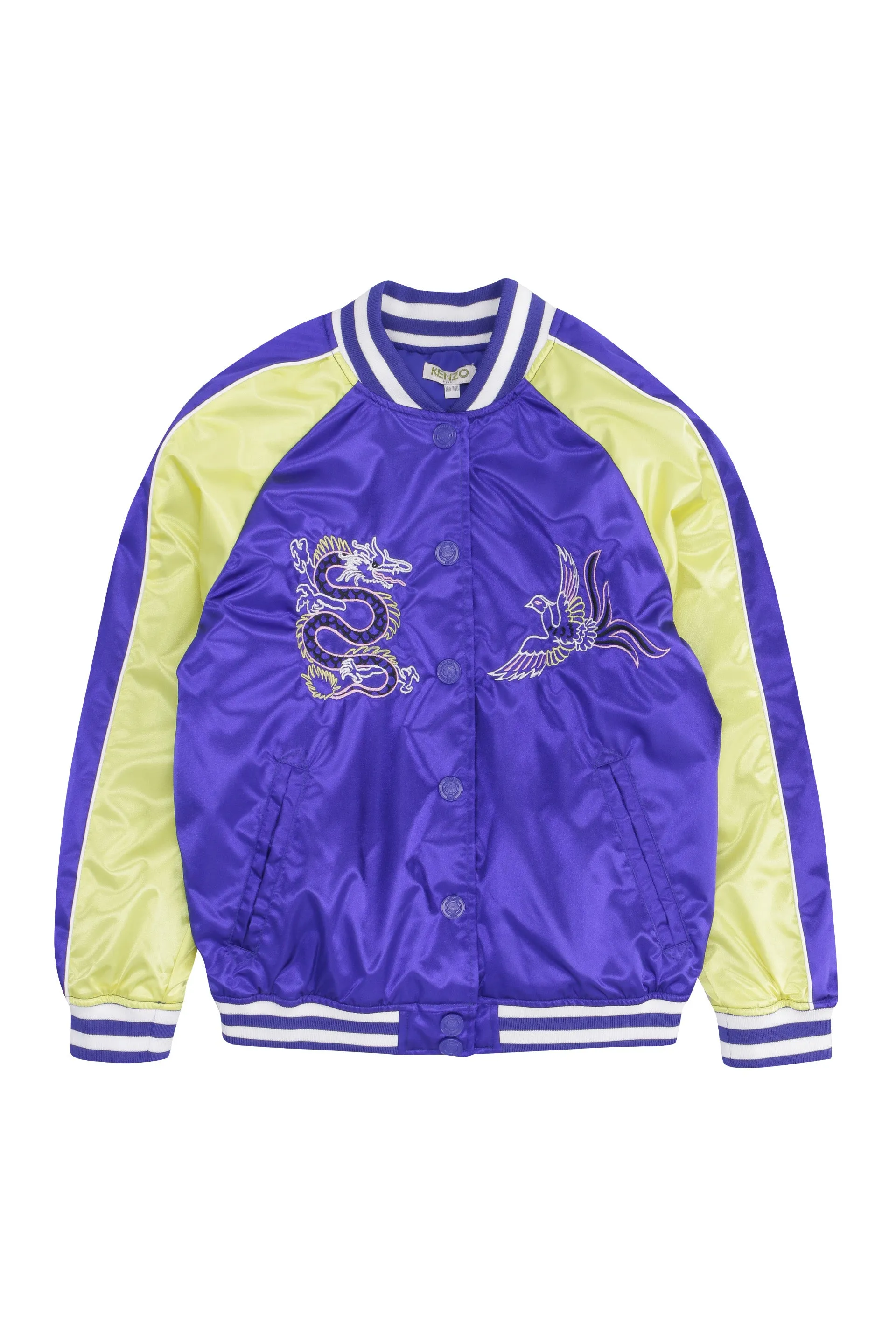 Kenzo Kids Tiger Embroidered Colour Block Varsity Jacket