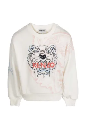 Kenzo Kids Tiger Embroidered Crewneck Sweatshirt