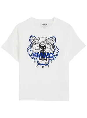 Kenzo Kids Tiger Logo Embroidered T-Shirt