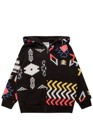 Marcelo Burlon County Of Milan Kids Patchwork Print Zipped Hoodie