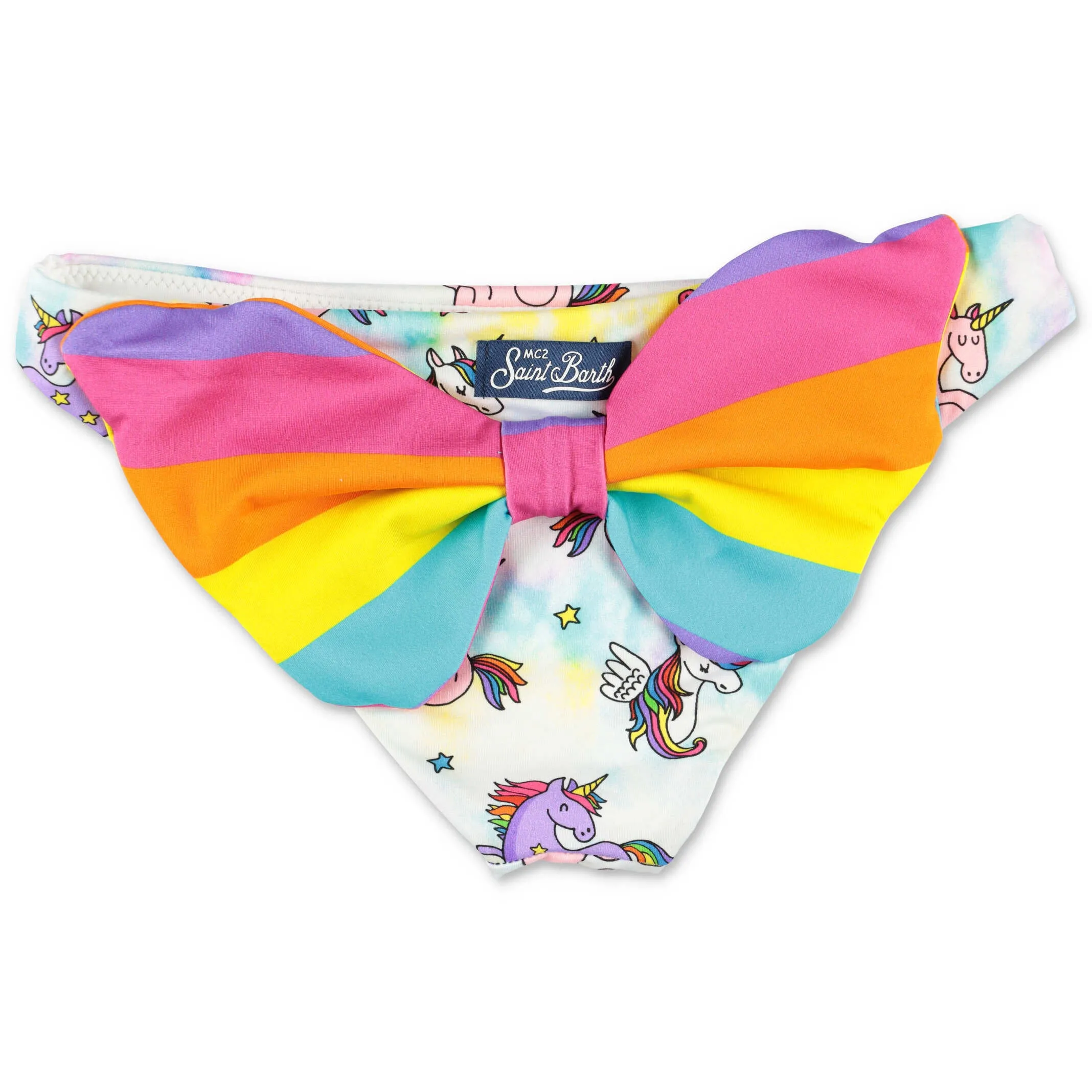Mc2 Saint Barth Kids Bow Detail Unicorn Printed Swimsuit Bottoms