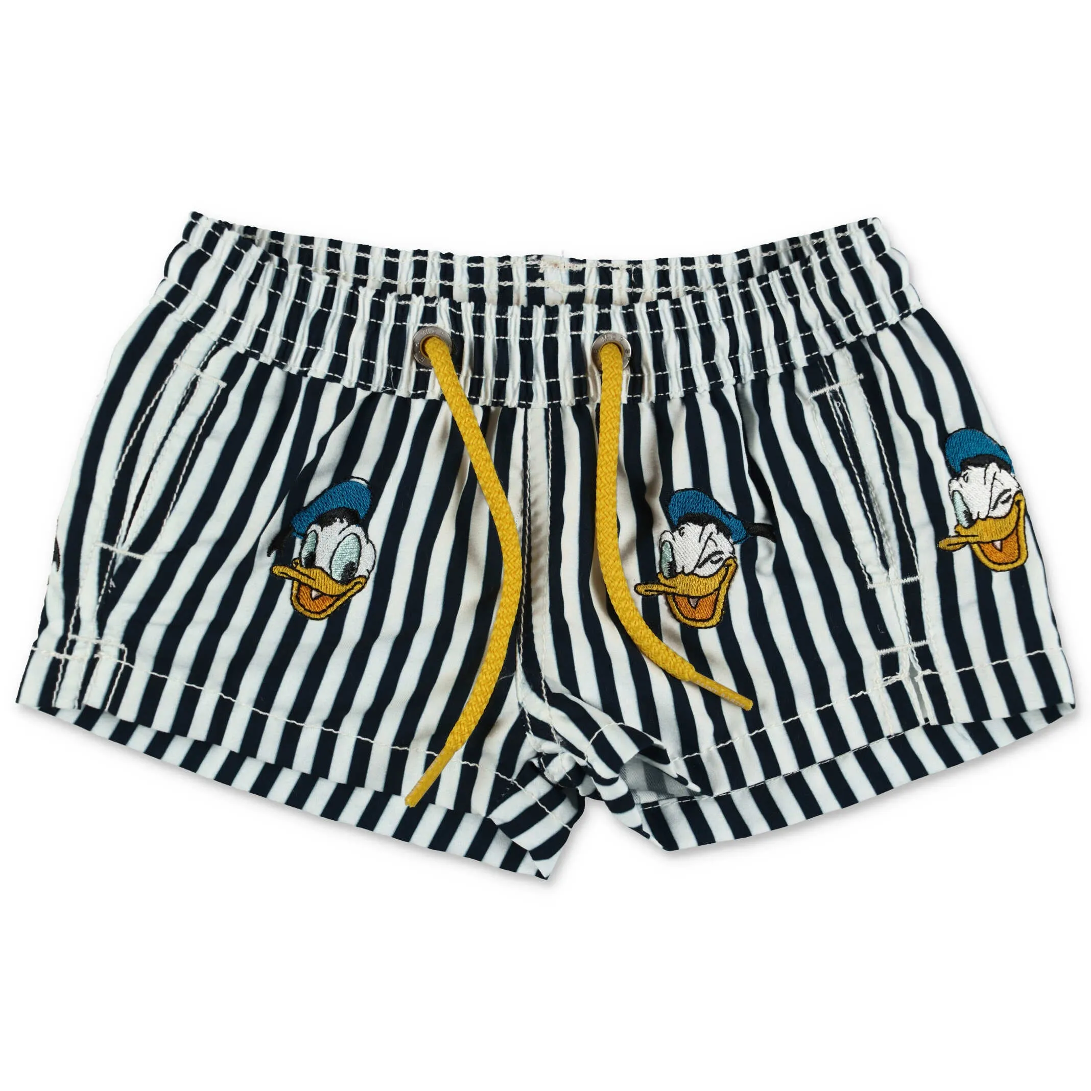 Mc2 Saint Barth Kids Donald Duck Striped Swim Shorts