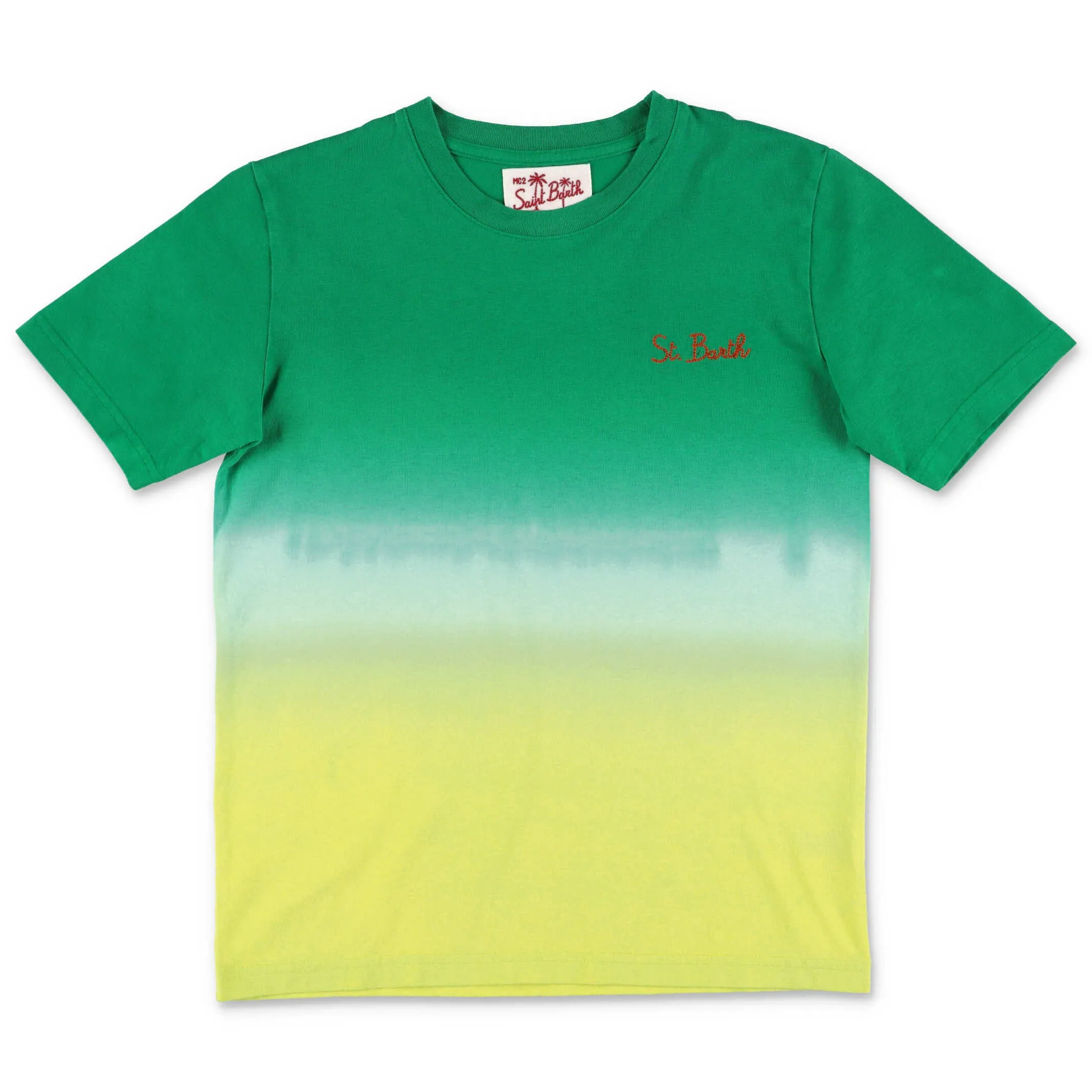 Mc2 Saint Barth Kids Logo Embroidered Gradient T-Shirt