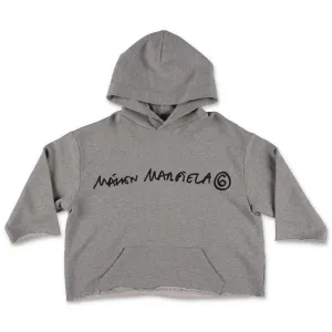 MM6 Maison Margiela Kids Logo Print Cropped Hoodie