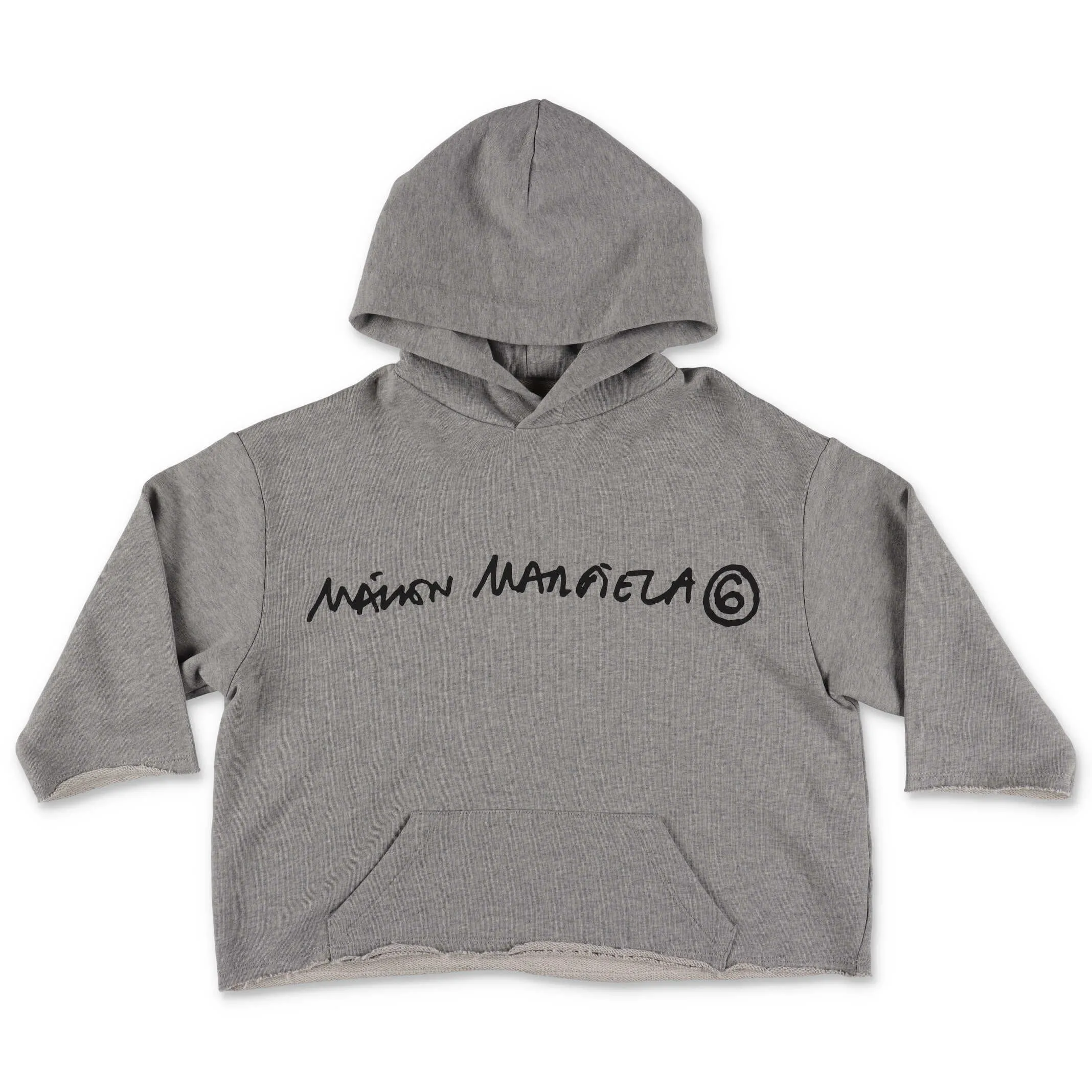 MM6 Maison Margiela Kids Logo Print Cropped Hoodie