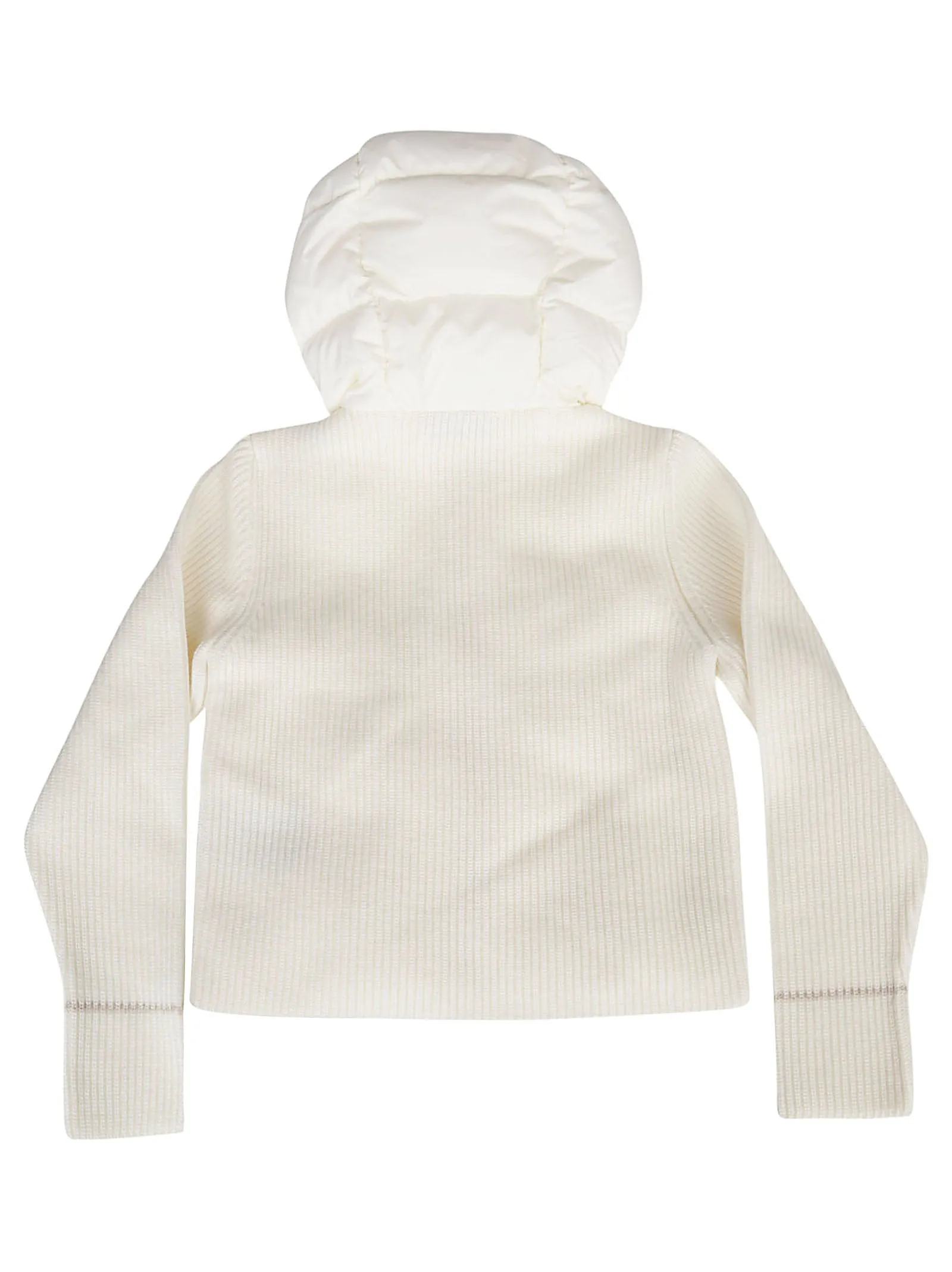 Moncler Enfant Quilted Panel Hooded Knit Jacket