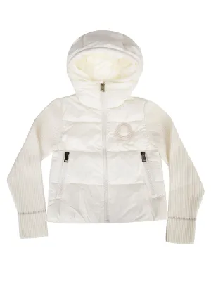 Moncler Enfant Quilted Panel Hooded Knit Jacket