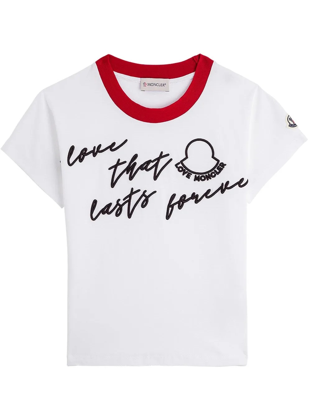 Moncler Enfant Slogan Embroidered T-Shirt