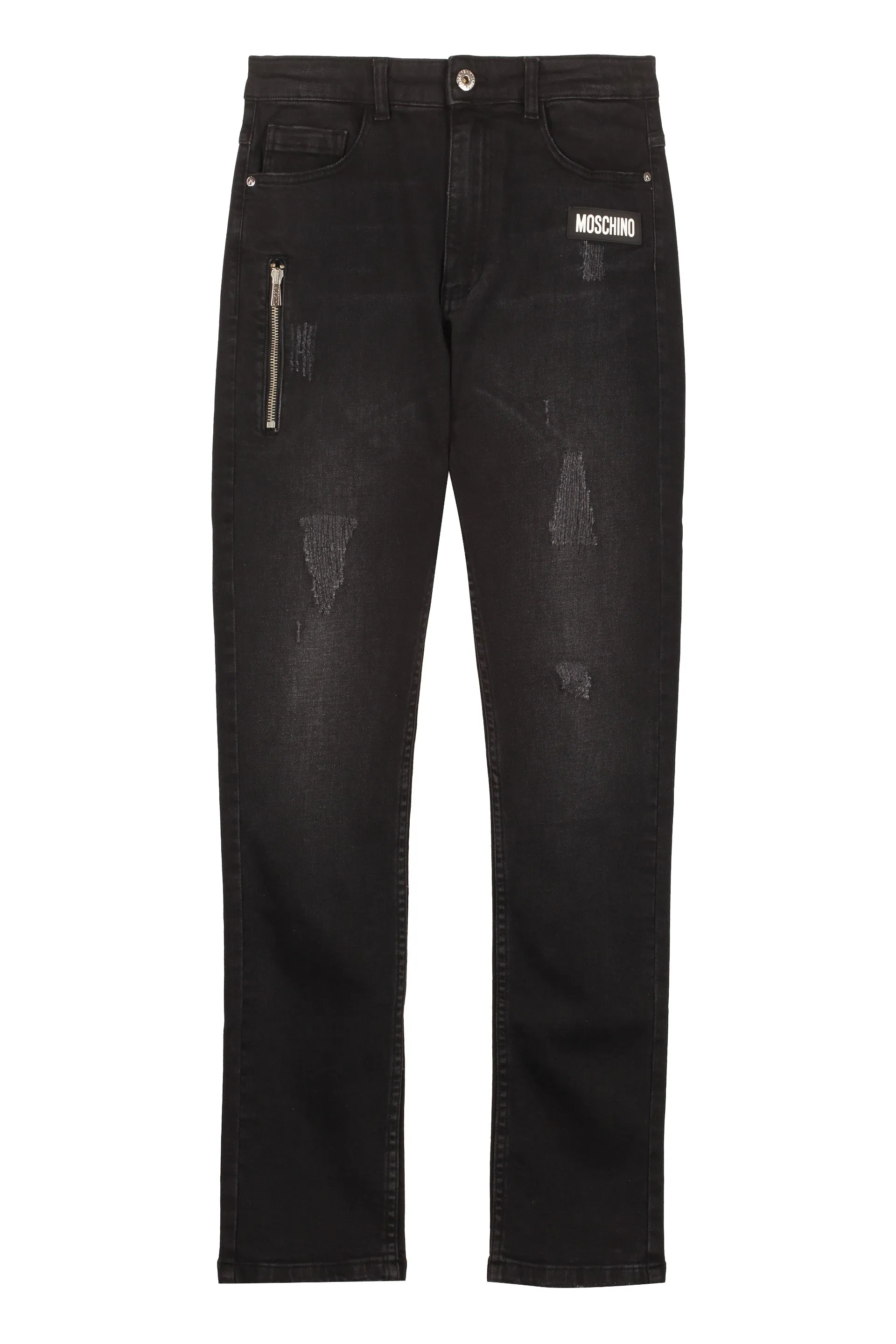Moschino Kids Distressed Skinny Leg Jeans