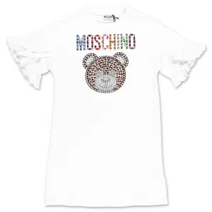 Moschino Kids Embellished Logo Teddy Bear T-Shirt Dress