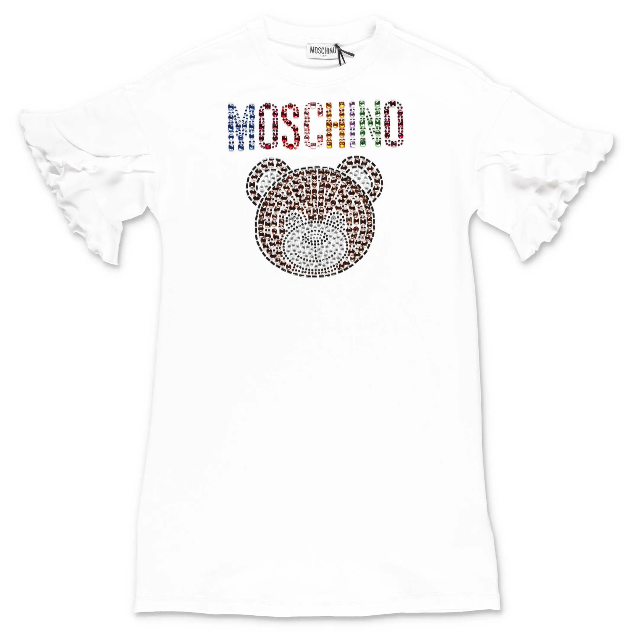 Moschino Kids Embellished Logo Teddy Bear T-Shirt Dress