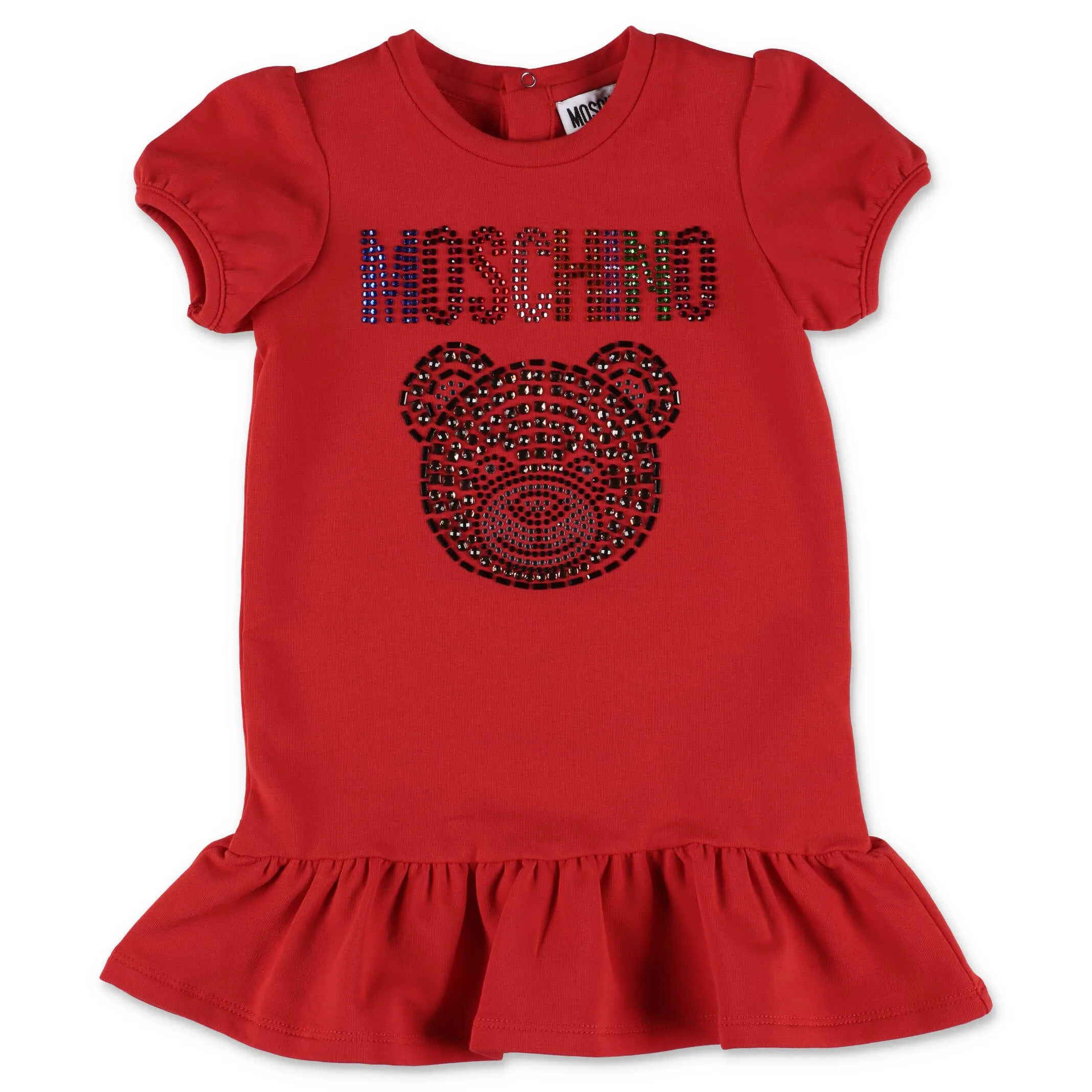 Moschino Kids Embellished Teddy Bear Logo T-Shirt Dress