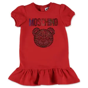 Moschino Kids Embellished Teddy Bear Logo T-Shirt Dress