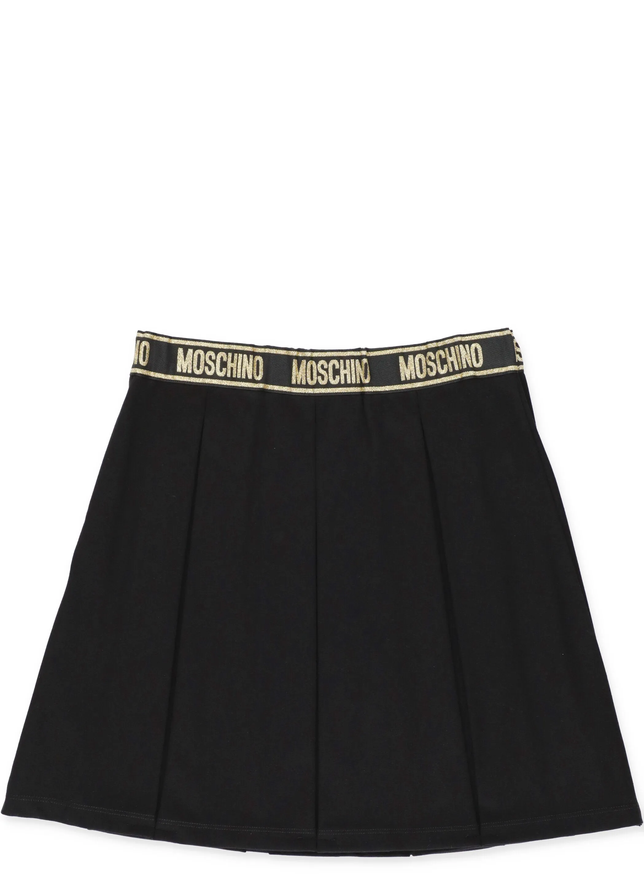 Moschino Kids Logo Band Pleated Skirt