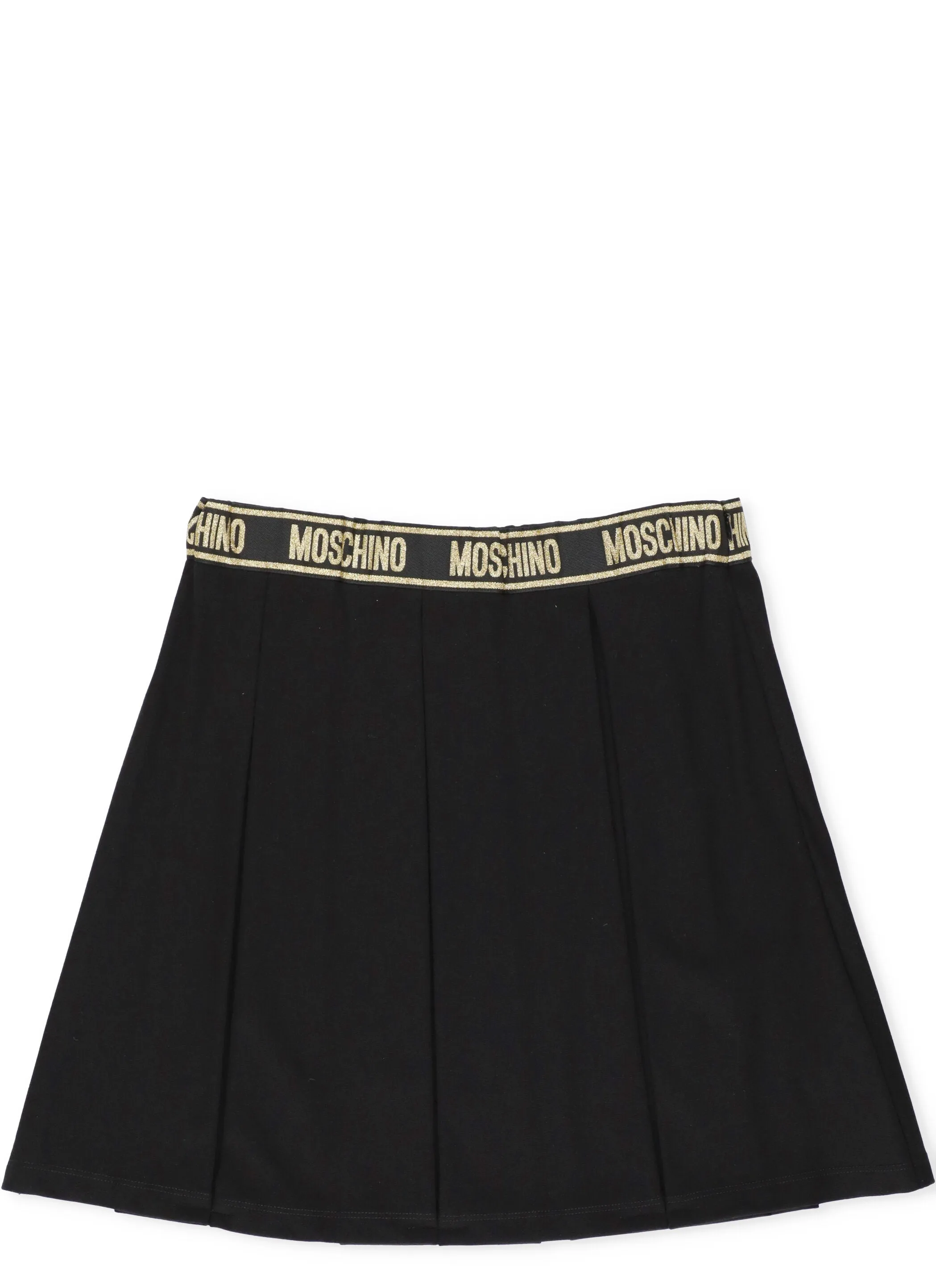 Moschino Kids Logo Band Pleated Skirt