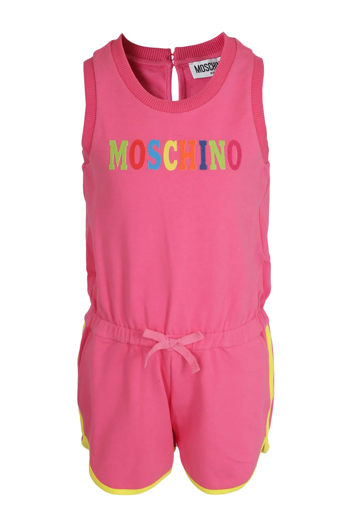 Moschino Kids Logo Printed Sleeveless Crewneck Playsuit