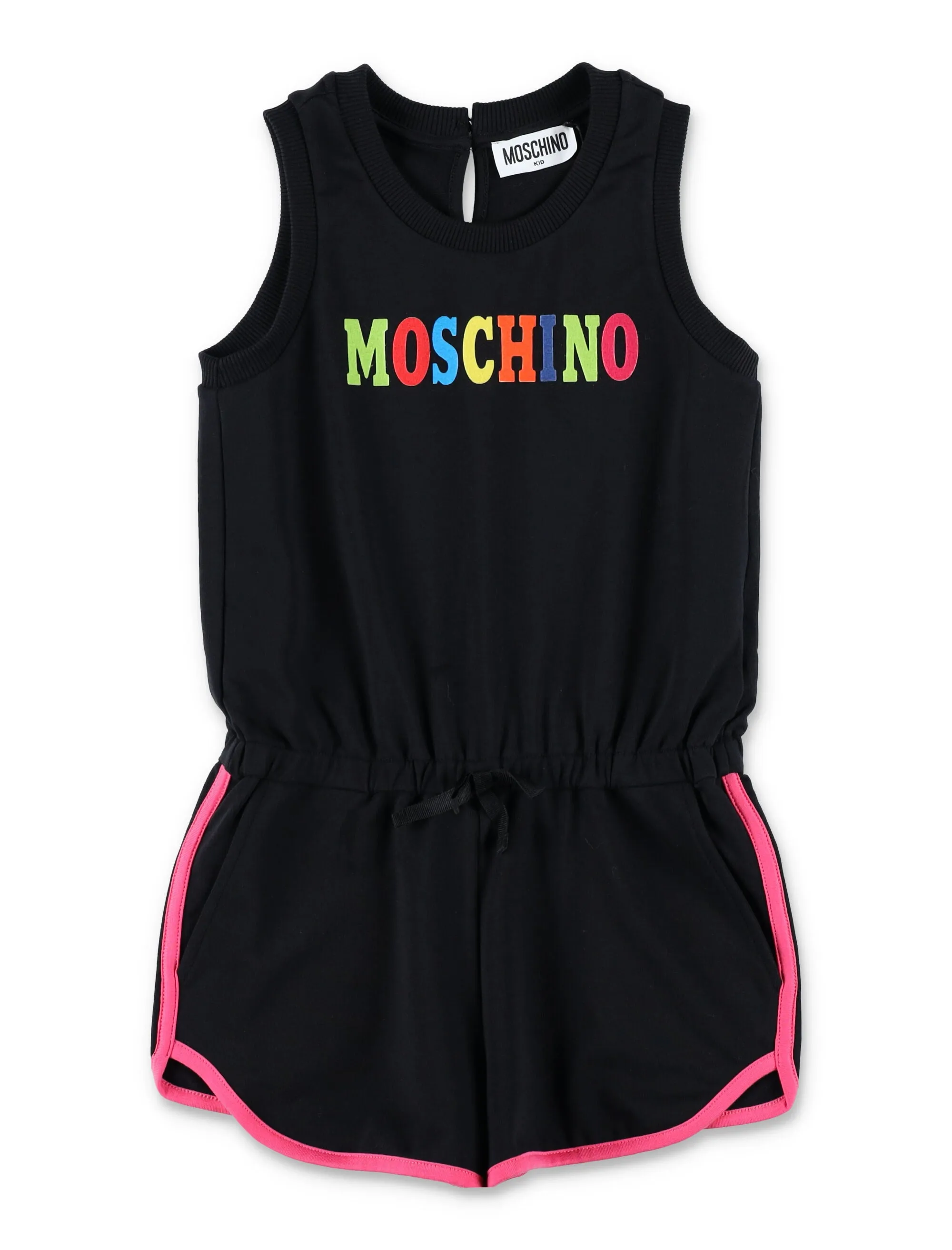 Moschino Kids Logo Printed Sleeveless Crewneck Playsuit