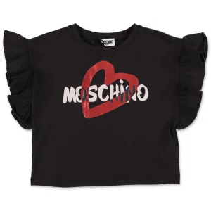 Moschino Kids Ruffled Sleeve T-Shirt