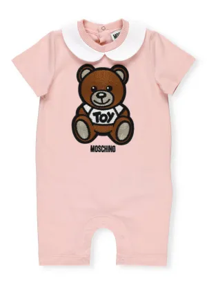 Moschino Kids Teddy Bear Embroidered Romper