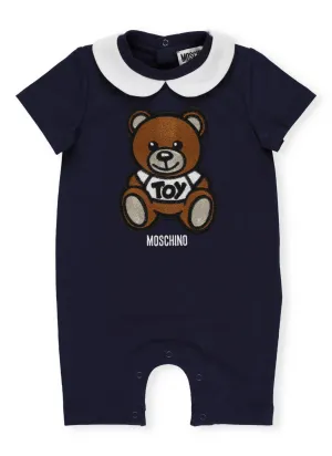Moschino Kids Teddy Bear Embroidered Romper