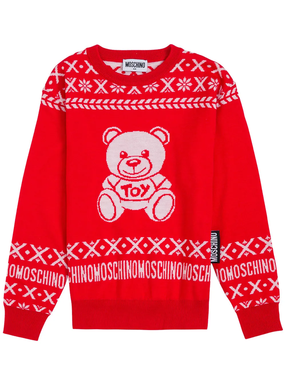 Moschino Kids Teddy Bear Intarsia Knit Jumper