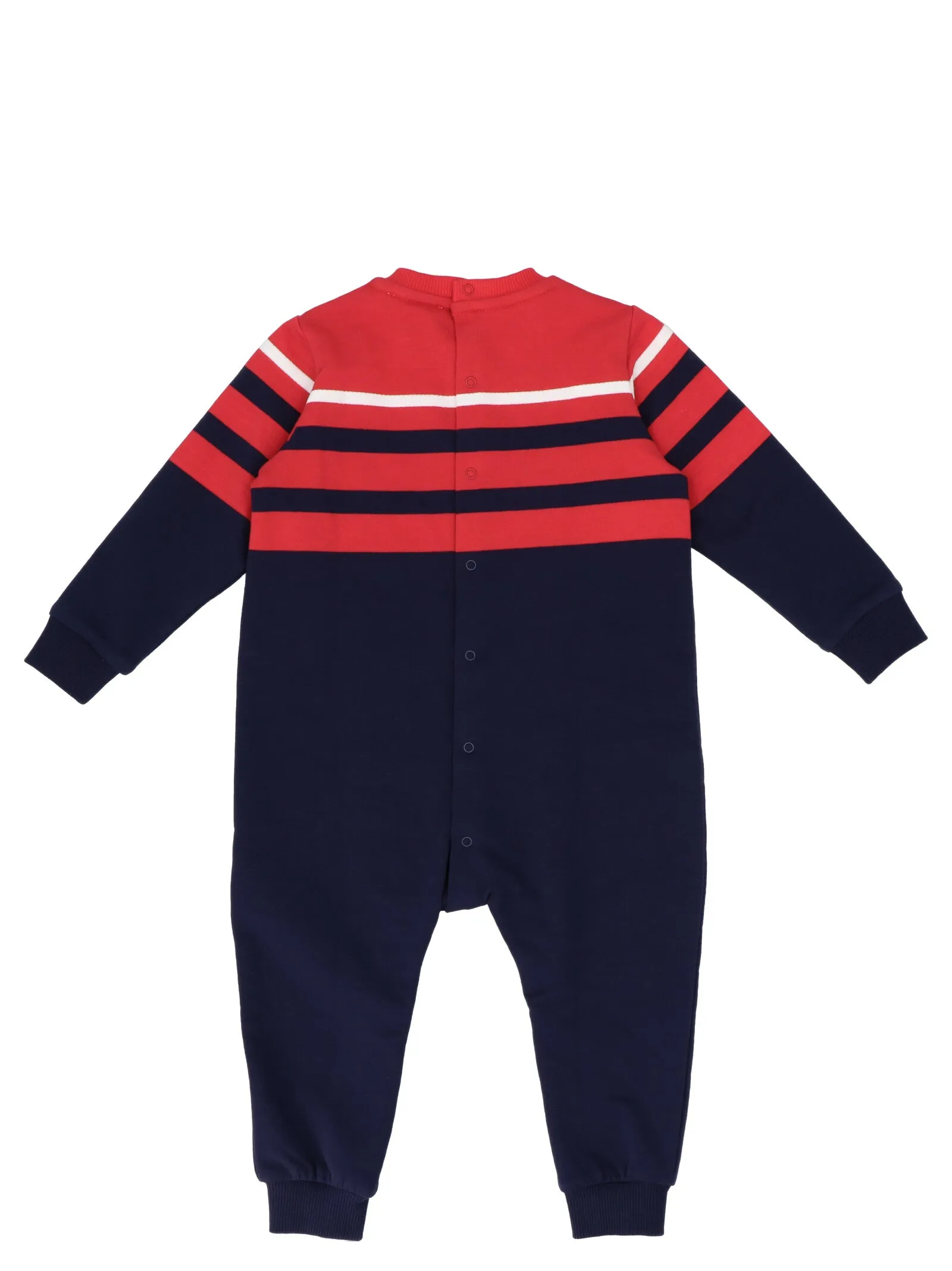 Moschino Kids Teddy Bear Patch Striped Onesie