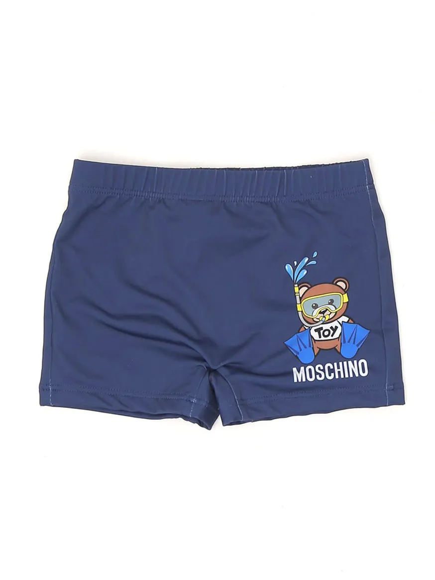 Moschino Kids Teddy Bear Printed Swim Shorts