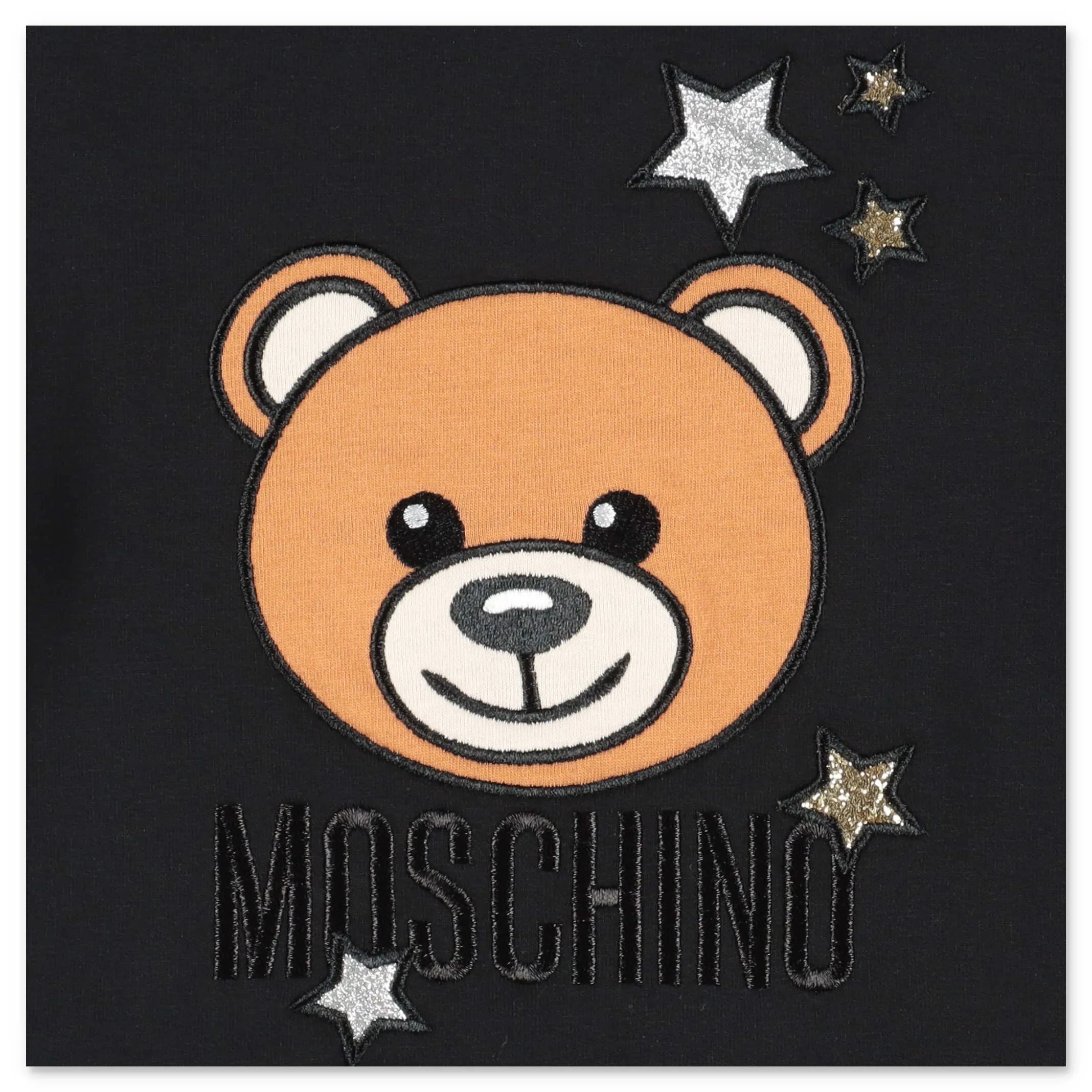 Moschino Kids Teddy Embroidered Ruffle Detail Sweatshirt Dress