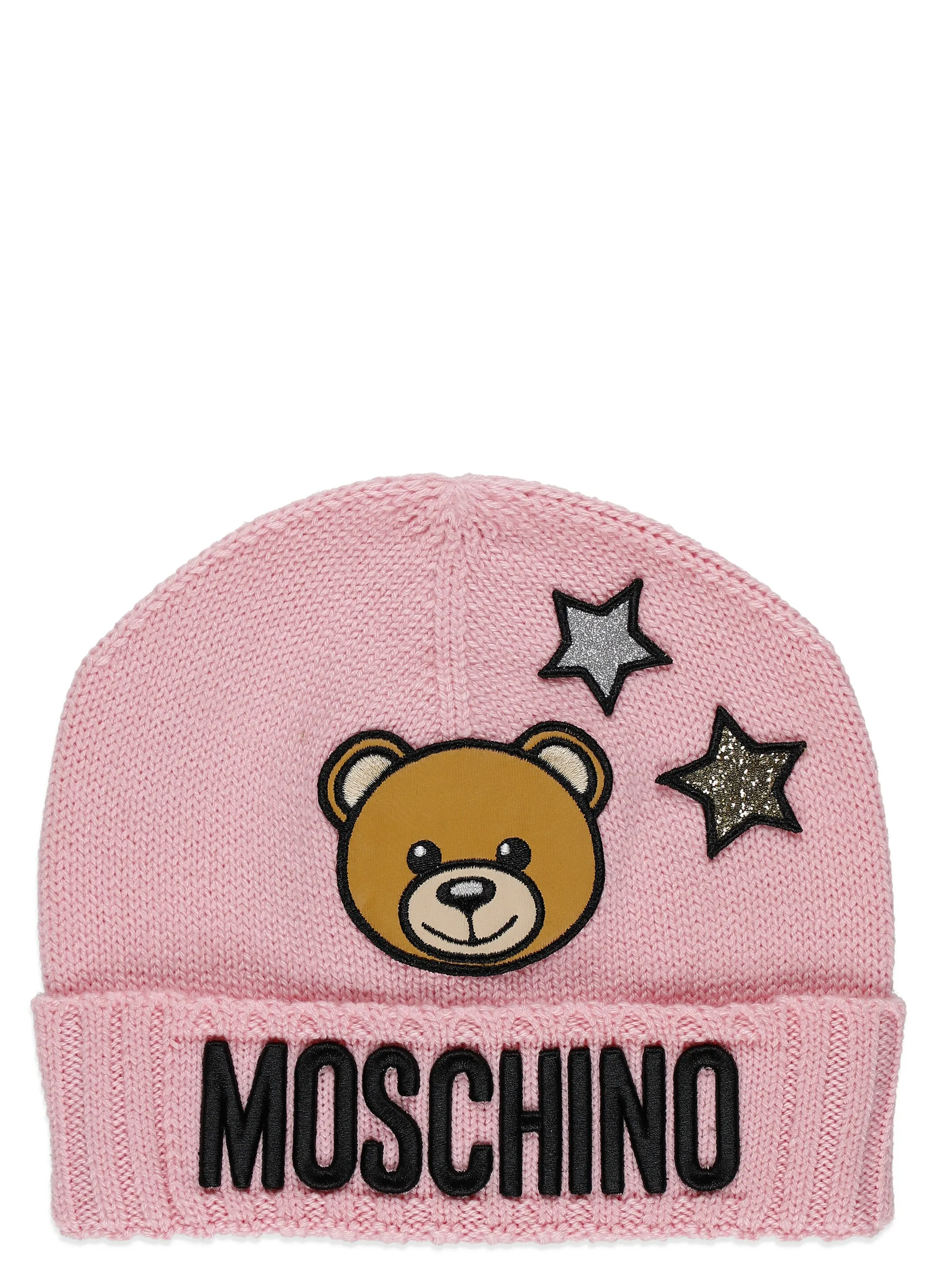 Moschino Kids Teddy Logo Embroidered Beanie