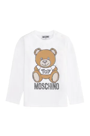 Moschino Kids Teddy Logo Print Crewneck Sweatshirt