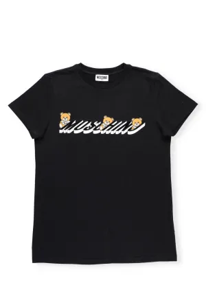 Moshino Kids Teddy Bear Logo Printed T-Shirt