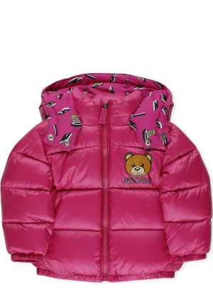Moshino Kids Teddy Logo Print Padded Jacket