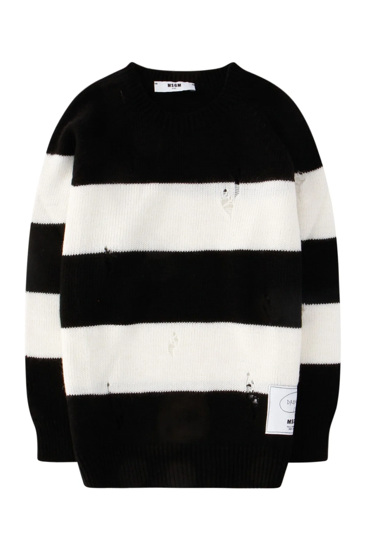 MSGM Kids Distressed Stripe Knit Jumper