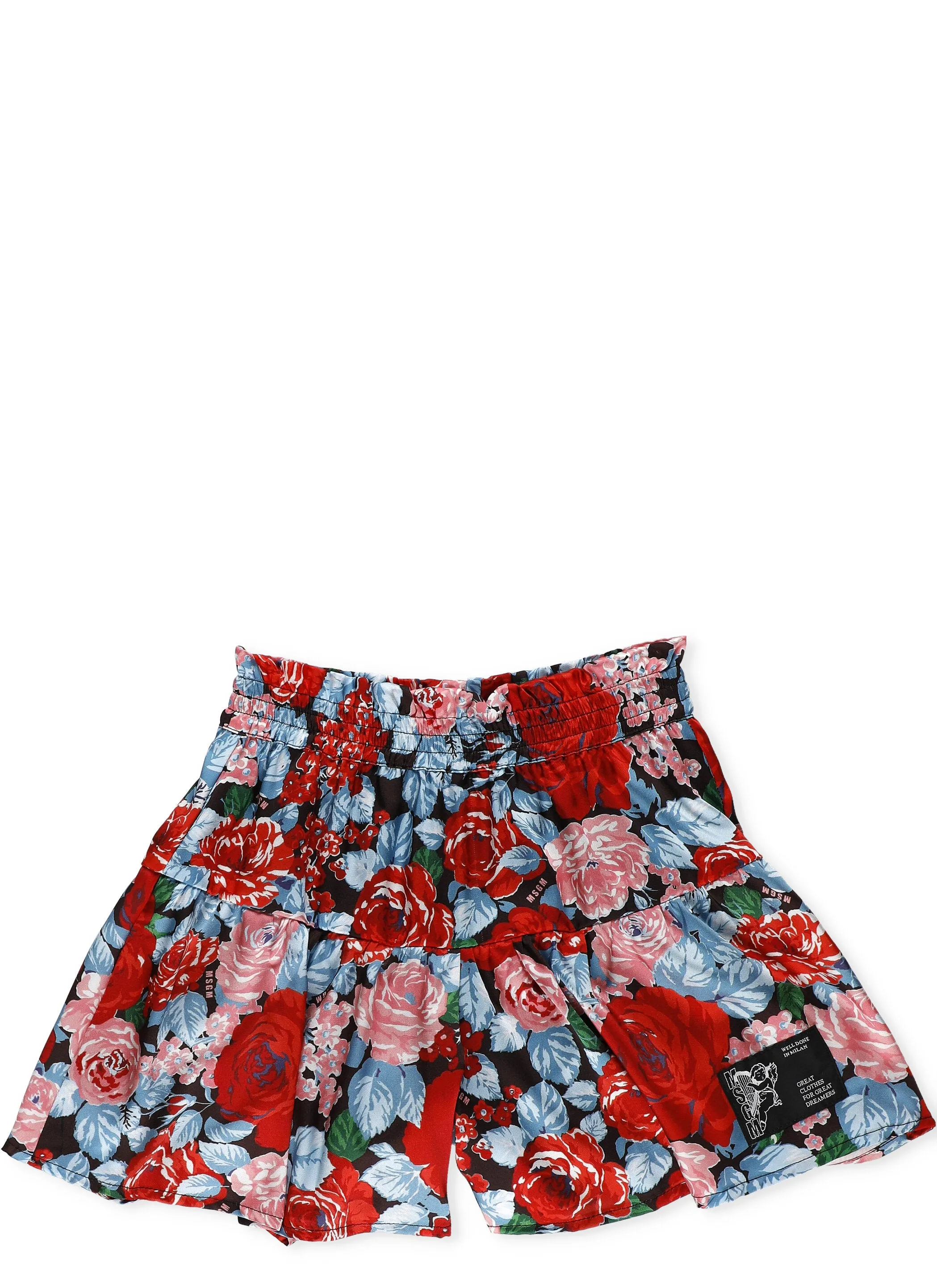 MSGM Kids Floral Print Shorts