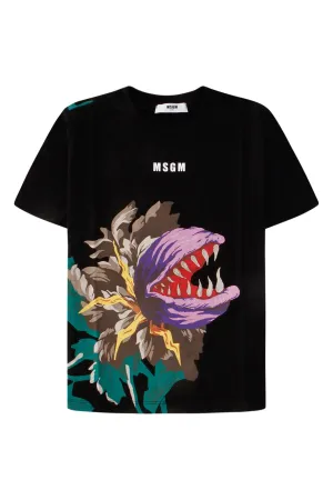 MSGM Kids Graphic Print Crewneck T-Shirt