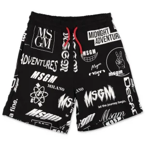 MSGM Kids Logo All-Over Print Shorts